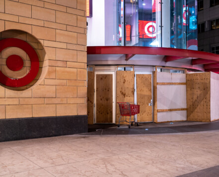The Flagship Target Store in downtown Minneapolis. Located on Nicollet Mall., Boarded up due to COVID-19 and unrest related to the death of George Floyd. The Flagship Target Store in downtown Minneapolis. Located on Nicollet Mall., Boarded up due to COVID-19 and unrest related to the death of George Floyd.