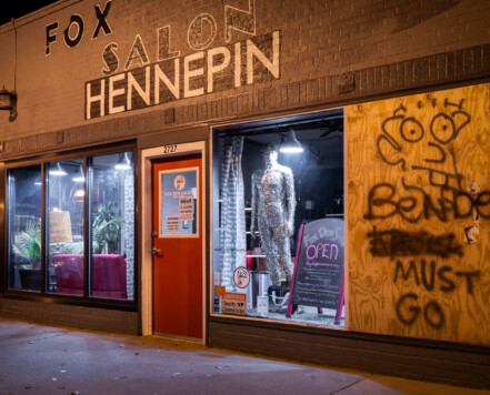 "Lisa Bender Must Go" written on a board on a retail shop on Hennepin Avenue. Lisa Bender is the Minneapolis City Council President. "Lisa Bender Must Go" written on a board on a retail shop on Hennepin Avenue. Lisa Bender is the Minneapolis City Council President.