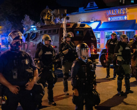 Minneapolis Police along with State Patrol Conservation Officers and the National Guard arrived to the 5th Precinct with a large amount of tactical gear to clear out and arrest 51 people protesting the pre-trial release of Derek Chauvin on bond. Derek Chauvin has been charged in the May 25th death of George Floyd. Minneapolis Police along with State Patrol Conservation Officers and the National Guard arrived to the 5th Precinct with a large amount of tactical gear to clear out and arrest 51 people protesting the pre-trial release of Derek Chauvin on bond. Derek Chauvin has been charged in the May 25th death of George Floyd.