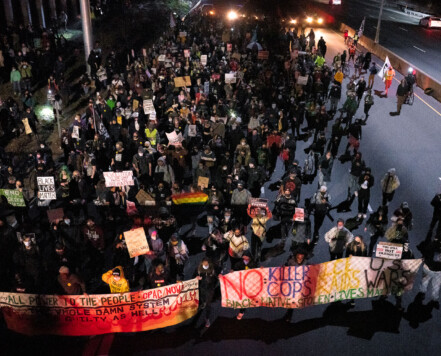 Protesters demanding democracy march on I-94. 646 arrests were made, the largest mass arrest event in Minnesota history. Protesters demanding democracy march on I-94. 646 arrests were made, the largest mass arrest event in Minnesota history.