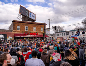 The community gathers at George Floyd Square after Chauvin is found guilty of murder.
