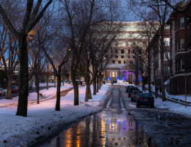 Winter in Minneapolis. A look towards Hennepin Avenue from The Mall.