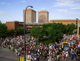 Protesters marching in Minneapolis on June 24th, 2020 following the Supreme Court overturning Roe V. Wade.