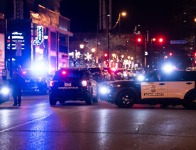 Minneapolis Police squads parked on Lagoon Ave in Uptown Minneapolis.