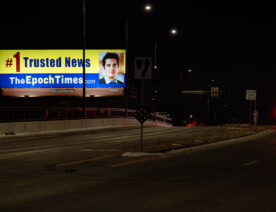 An Epoch Times billboard on Central Avenue in Northeast Minneapolis.