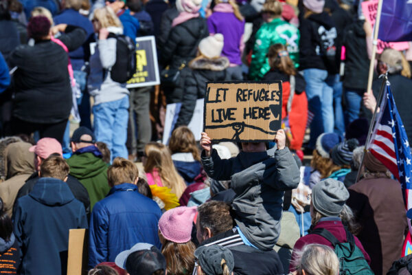 "Let refugees live here!" protest sign.Today on International Women’s Day, Minnesota saw the largest protest since President Trump's re-election. 1,000+ gathered at the Capitol for the 2nd time this week hearing from activists, city council members and state representatives on the current administration's actions.Minnesota State CapitolMarch 8, 2025 "Let refugees live here!" protest sign.Today on International Women’s Day, Minnesota saw the largest protest since President Trump's re-election. 1,000+ gathered at the Capitol for the 2nd time this week hearing from activists, city council members and state representatives on the current administration's actions.Minnesota State CapitolMarch 8, 2025