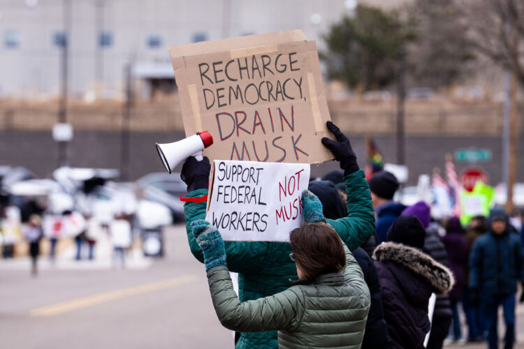 About 500 protesters outside Tesla in Minneapolis (Golden Valley) with signs reading “NOT PAID JUST PISSED”, “Tesla Funds Fascists”, “Save the VA”, “No Vet Left Behind”, Make Nazis Afraid Again” to name a few. This is the 7th weekend in a row of protests at this showroom. About 500 protesters outside Tesla in Minneapolis (Golden Valley) with signs reading “NOT PAID JUST PISSED”, “Tesla Funds Fascists”, “Save the VA”, “No Vet Left Behind”, Make Nazis Afraid Again” to name a few. This is the 7th weekend in a row of protests at this showroom.