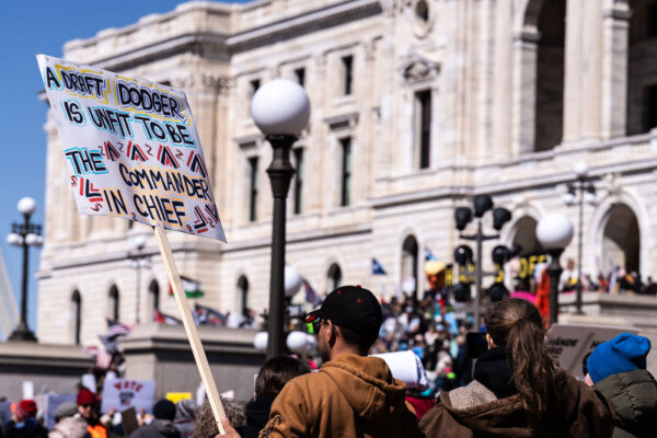 The Minnesota State Patrol estimates 25,000 gathered at the Minnesota State Capitol this afternoon as part of the nationwide “Hands Off!” protests. The Minnesota State Patrol estimates 25,000 gathered at the Minnesota State Capitol this afternoon as part of the nationwide “Hands Off!” protests.