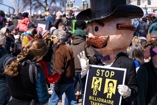 The Minnesota State Patrol estimates 25,000 gathered at the Minnesota State Capitol this afternoon as part of the nationwide “Hands Off!” protests. The Minnesota State Patrol estimates 25,000 gathered at the Minnesota State Capitol this afternoon as part of the nationwide “Hands Off!” protests.