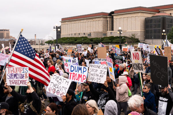 Protesters holding signs reading "Anyone can stop ice with an AR15" "Death to Tyrants" "Abolish ICE" "No Kings".Despite warnings from the law enforcement not to attend today’s No Kings rally after this mornings shootings of Minnesota lawmakers with the killer on the lose, the No Kings Rally is happening at the Minnesota State Capitol in St. Paul. Protesters holding signs reading "Anyone can stop ice with an AR15" "Death to Tyrants" "Abolish ICE" "No Kings".Despite warnings from the law enforcement not to attend today’s No Kings rally after this mornings shootings of Minnesota lawmakers with the killer on the lose, the No Kings Rally is happening at the Minnesota State Capitol in St. Paul.