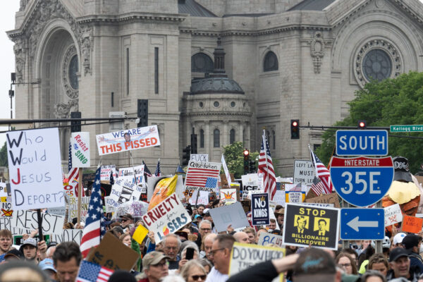 Despite warnings from the law enforcement not to attend today’s No Kings rally after this mornings shootings of Minnesota lawmakers with the killer on the lose, the No Kings Rally is happening at the Minnesota State Capitol in St. Paul. Despite warnings from the law enforcement not to attend today’s No Kings rally after this mornings shootings of Minnesota lawmakers with the killer on the lose, the No Kings Rally is happening at the Minnesota State Capitol in St. Paul.