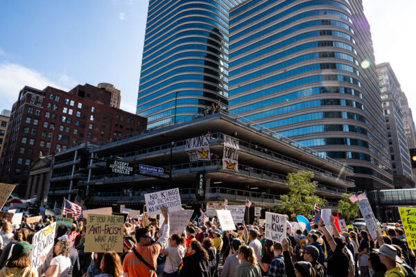 Thousands protest in Downtown Minneapolis on Saturday October 18, 2025 as part of nationwide “No Kings!” protest. Thousands protest in Downtown Minneapolis on Saturday October 18, 2025 as part of nationwide “No Kings!” protest.